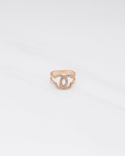 Parisian Chic Rose Gold Crystals Ring