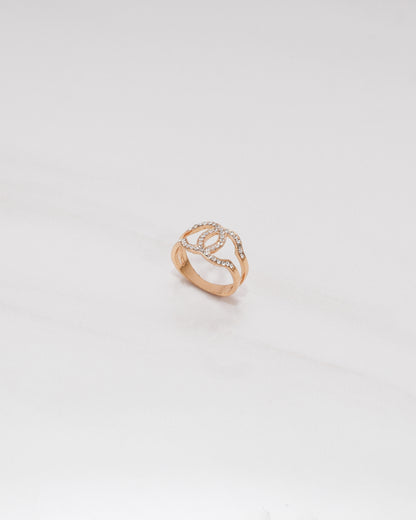 Parisian Chic Rose Gold Crystals Ring