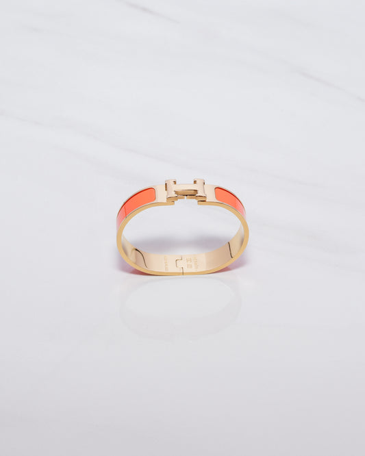 H Bracelet 0.47" width | Gold & Orange