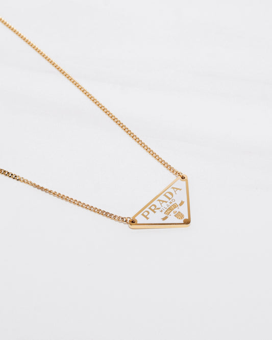 PRD Gold & White Cuban Link Necklace