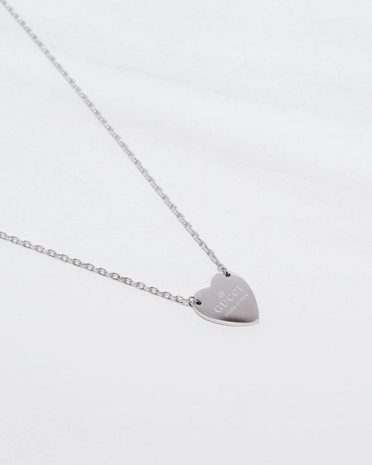 GG Trademark Engraved Heart Necklace