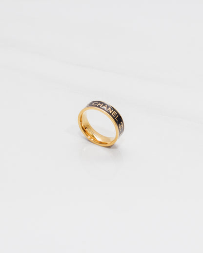 Parisian Chic Black & Gold Ring