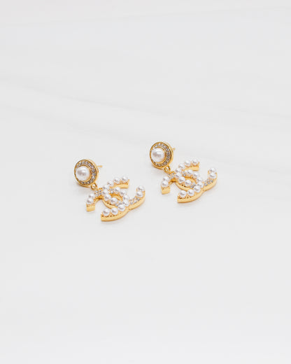 Parisian Chic Pearl Drop Studs