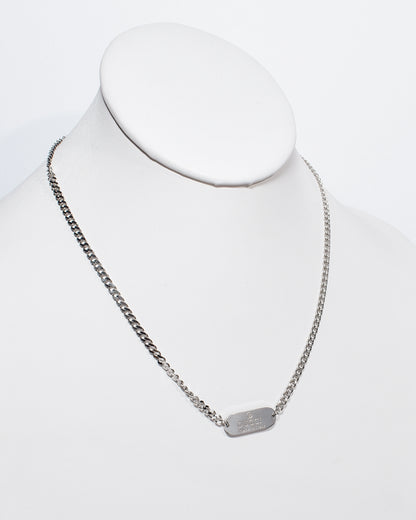 GG Engraved Oval Plate Necklace