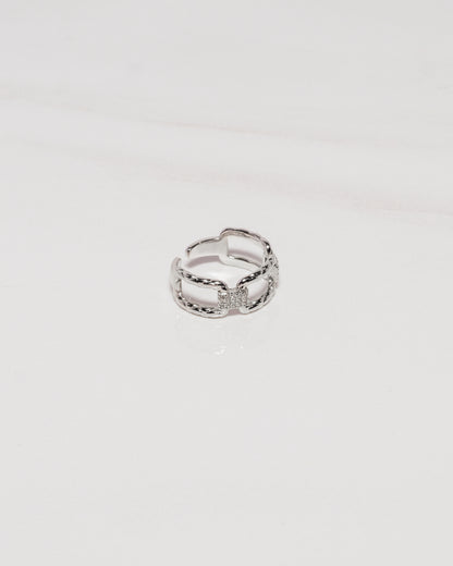 Micro Pave Statement Link Ring