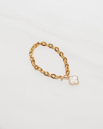 Clover Mother of Pearl Pave Bracelet