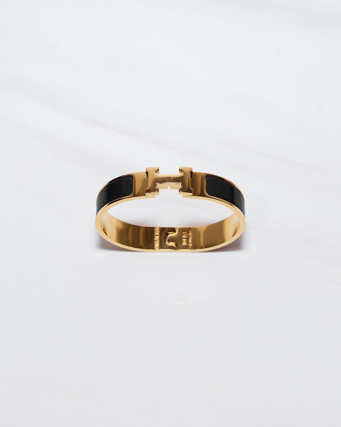H Bracelet 0.47" width | Gold & Black