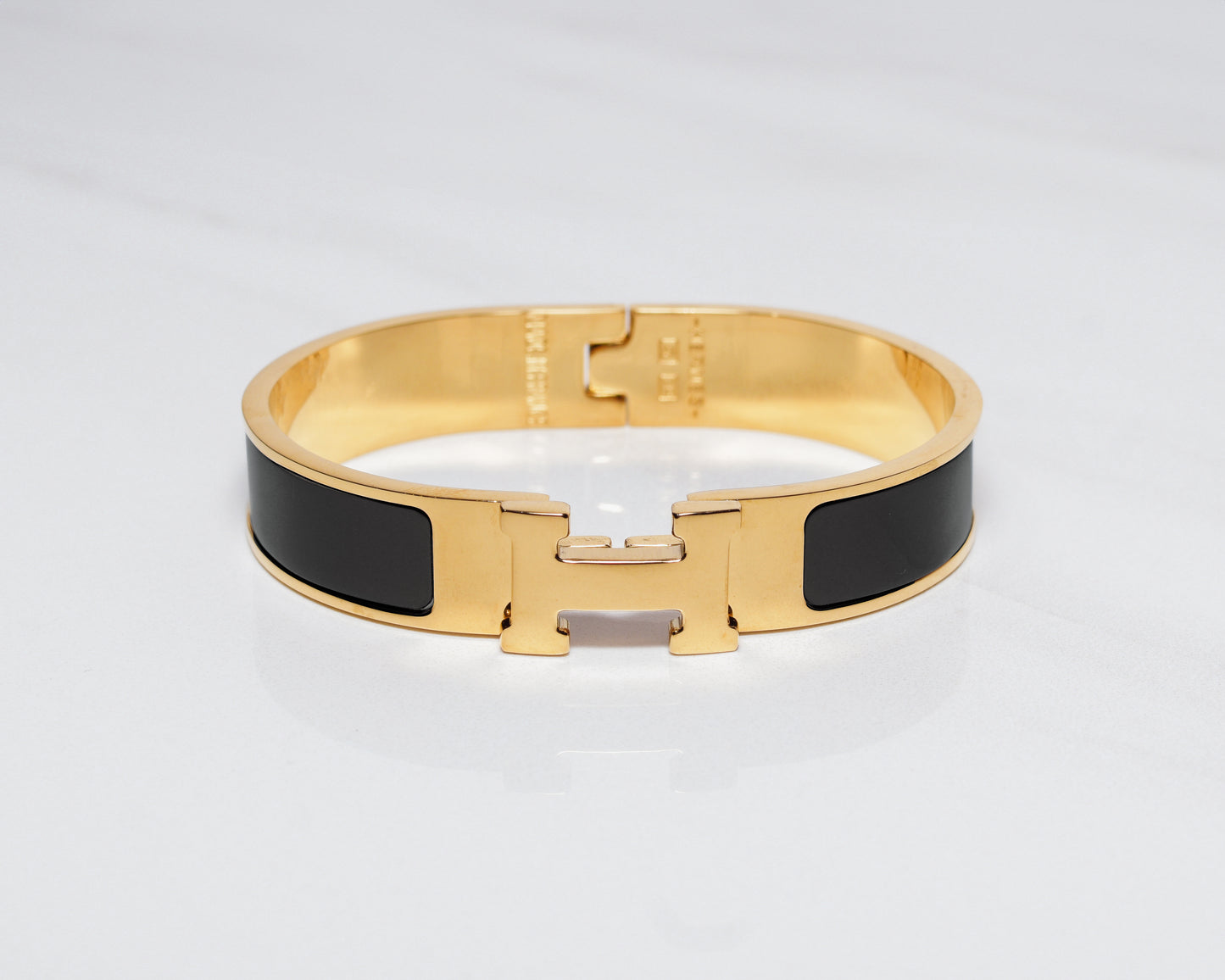 H Bracelet 0.47" width | Gold & Black