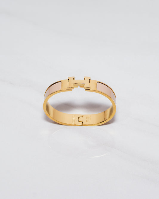 H Bracelet 0.47" width | Gold & Bean Paste