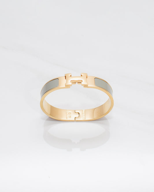 H Bracelet 0.47" width | Gold & Gray