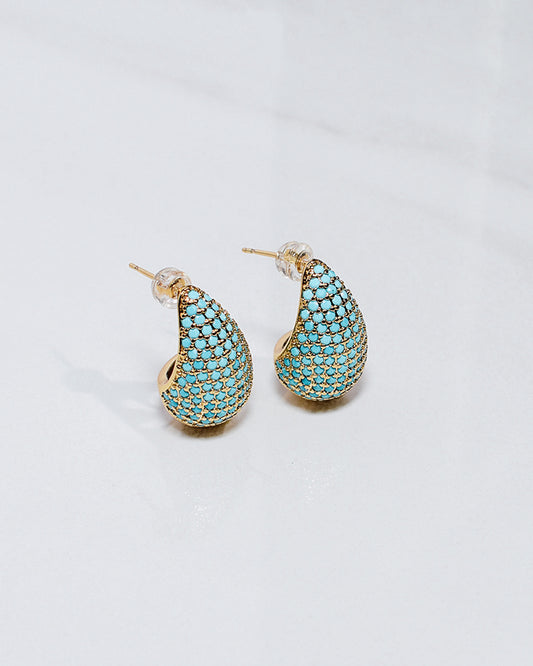 Turquoise Teardrop Studs